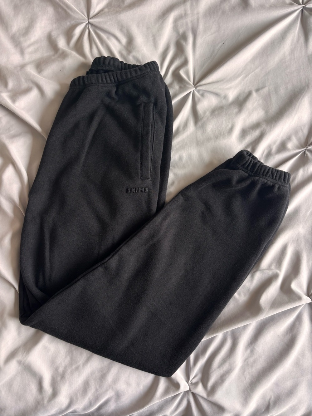 Skims Cotton Fleece Black Onyx Jogger Sweatpants Size XS Extra Small Womens